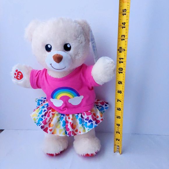 Build a Bear Workshop National Teddy Bear Day 2019 Bear with Rainbow Shirt - Picture 9 of 12